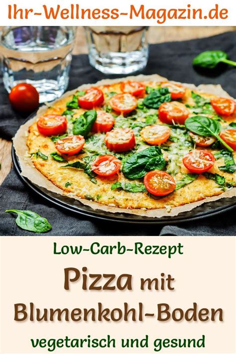 Low Carb Blumenkohl Pizza Gesundes Vegetarisches Hauptgericht