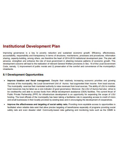 Free 10 Institutional Development Plan Samples In Pdf Ms Word