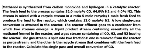 Solved Methanol Is Synthesized From Carbon Monoxide And Chegg