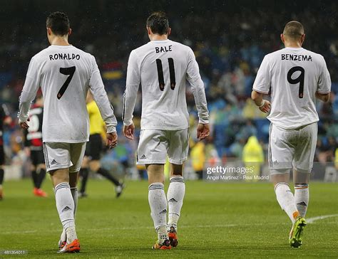 Cristiano Ronaldom Gareth Bale And Karim Benzema Of Real Madrid Walk