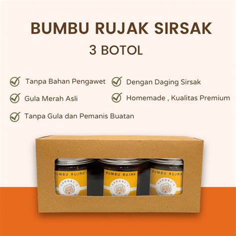 Jual Bumbu Rujak Sirsak 3 Botol Shopee Indonesia