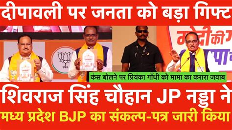 Shivraj Singh Chouhan JP Nadda न मधय परदश BJP सकलप पतर जर कय