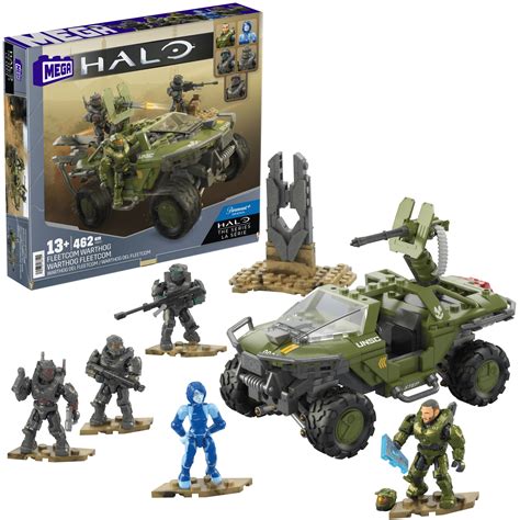 Mega Halo Fleetcom Warthog Vehicle Building Kit With 5 Micro Action