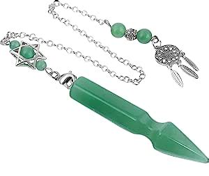 Amazon Yatming Arrow Shape Green Aventurine Stone Pendulum For