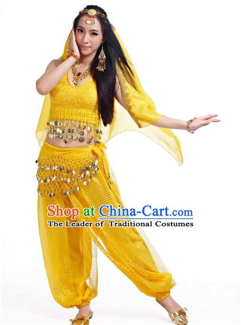 Traditional Indian Belly Dance Sequined Blue Dress Asian India Oriental