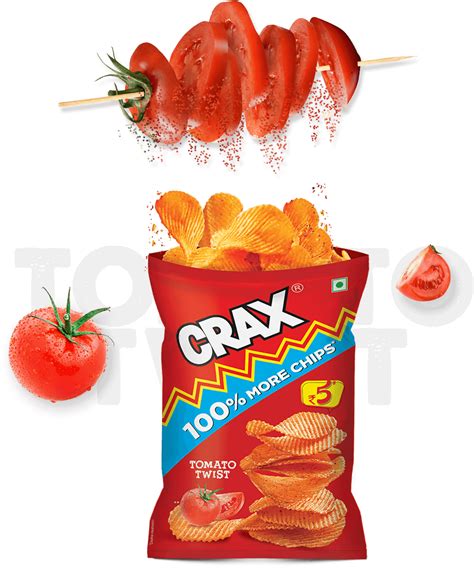 Crax Potato Chips Tomato Twist Flavour With 100 More Chips In Every Packet