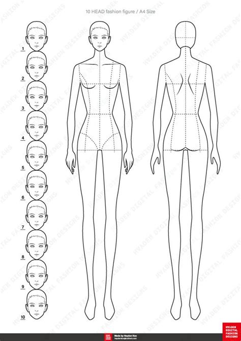 Fashion Figure Template 10 Head 8 Poses For Fashion Etsy Fashion