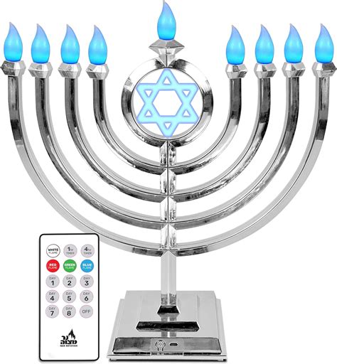 Amazon De Ner Mitzvah Elektrische Chanukka Menora Mit Farbwechsel