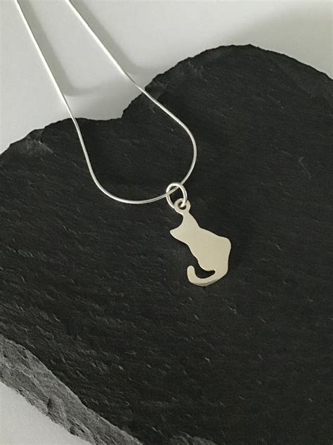 Sterling Silver Cat Necklace Cat Jewellery Cat T Pet Etsy