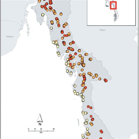 Map of survey locations in Mon State. | Download Scientific Diagram