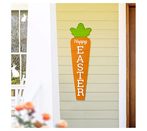 Glitzhome 41 Happy Easter Carrot Porch Sign QVC