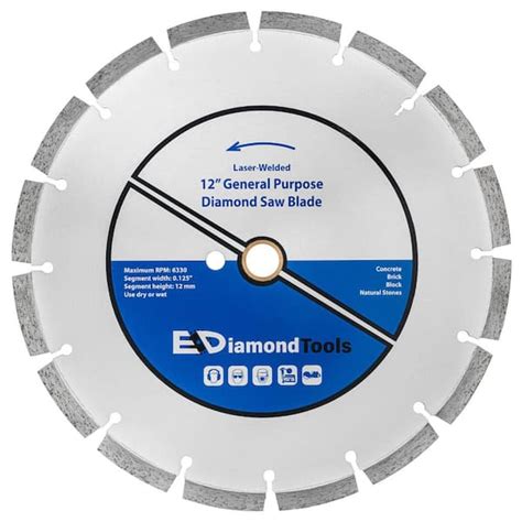 EDiamondTools 12 In Concrete Reinforced Concrete Brick Block