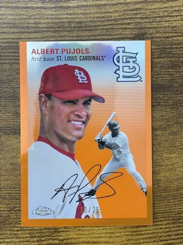 Topps Chrome Platinum Anniversary Albert Pujols Orange Wave