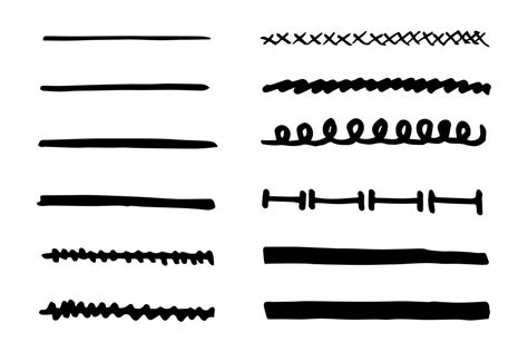 Vector Set Of Hand Drawn Underline Vector Art At Vecteezy