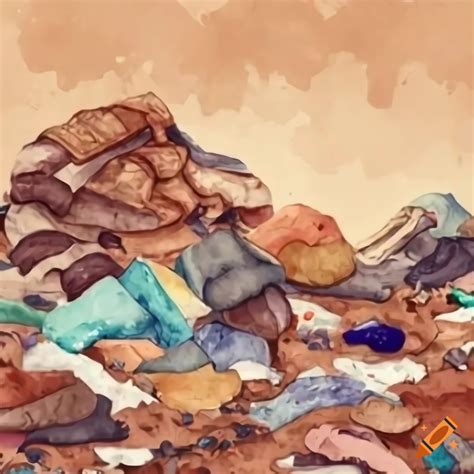 Vintage Style Illustration Of A Clothing Landfill On Craiyon