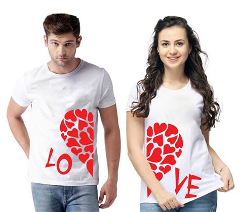 Buy Love With Heart Print Tshirt For Couple At Low Prices In India Only On Fashion