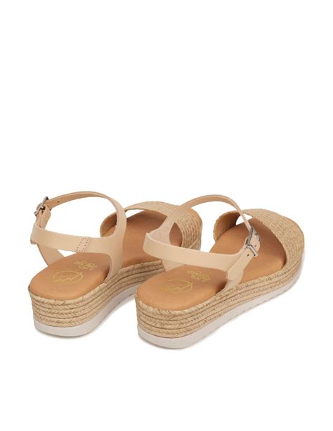 Sandalias Esparto Cu A Baja Beige Pera Limonera