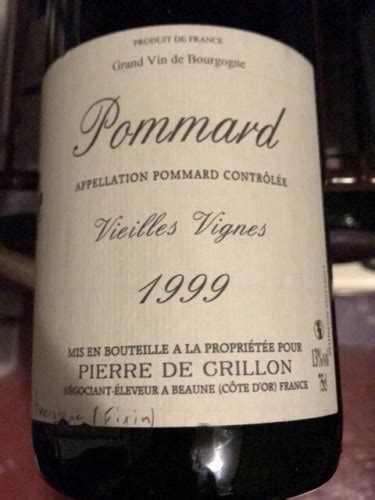 1999 Pierre De Crillon Pommard Vivino US