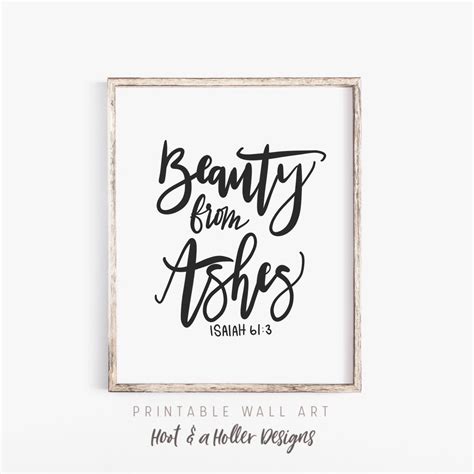 Beauty From Ashes Printable Wall Art Scripture Beauty For Etsy