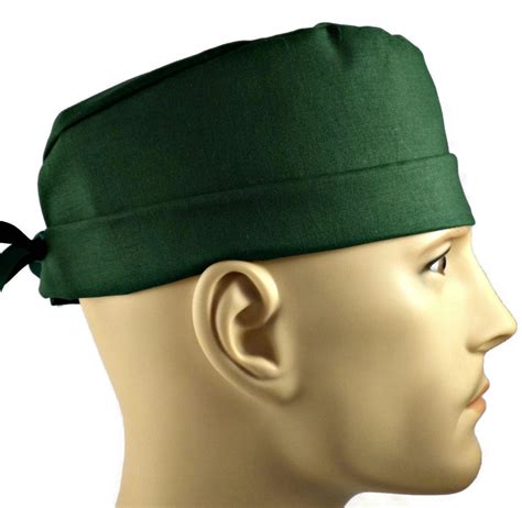 Mens Scrub Cap Hat In Forest Green Solid By By Crazyscrubcaps