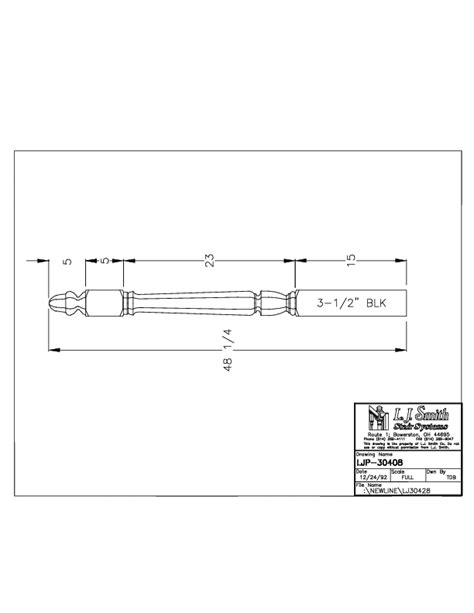 Ljp 30408 Shortest 3 12 X 48 Utility Octagonal Newel