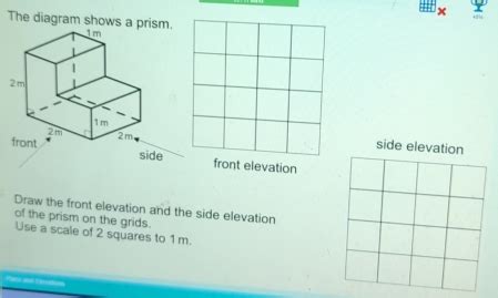 Solved X The Diagram Shows Side Elevation Front Elevation Draw The