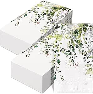 Amazon Anydesign Pcs Greenery Guest Napkins Watercolor