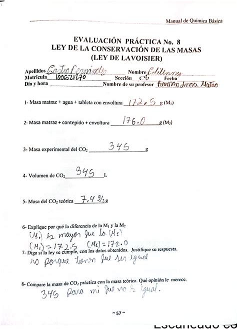 Evaluacion 8 Práctica 8 libro de laboratorio de quimica basica