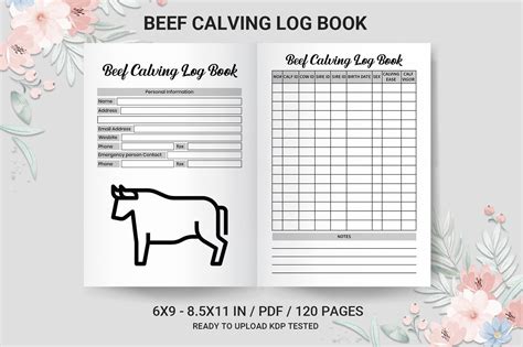 Beef Calving Log Book Kdp Interior Graphic By Skprintingpress