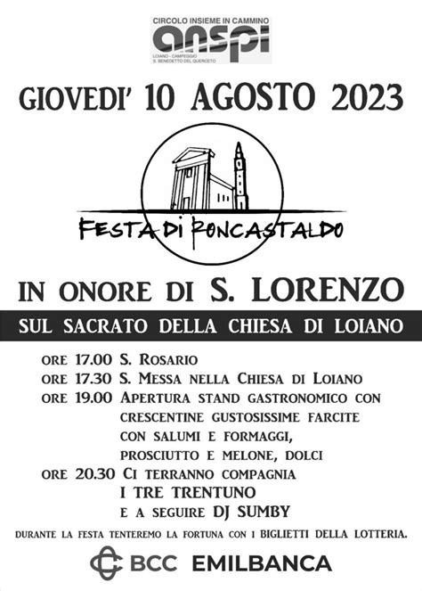 Festa Di S Lorenzo Patrono Di Roncastaldo Zona Pastorale Loiano E