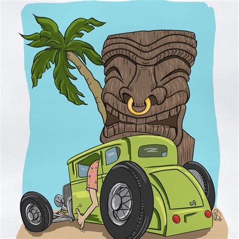 Cartoon Hot Rod Art Etsy