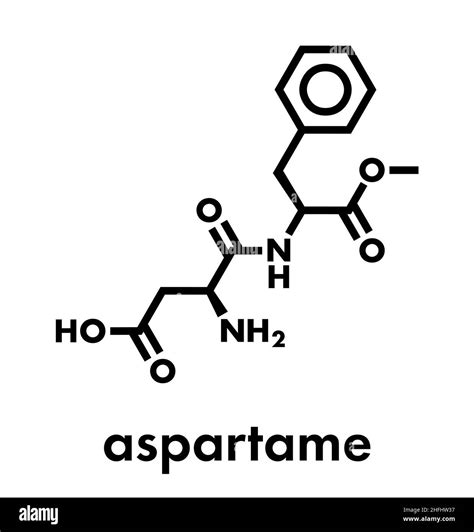 Aspartame Artificial Sweetener Molecule Sugar Substitute Skeletal