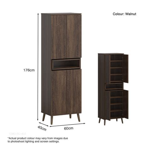 Julian Series Tall Shoe Cabinet Walnut Sofaandbedsg