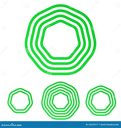 Green Heptagon Basic Simple Shapes, Geometric Heptagon Icon, 2d Shape ...