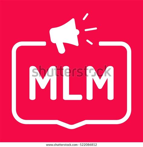 Mlm Badge Megaphone Icon Flat Vector Stock Vector Royalty Free