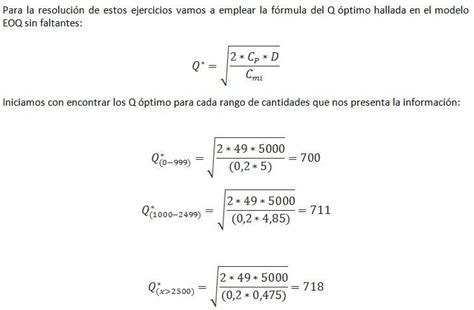 Investigación de Operaciones II MODELOS EOQ CON DESCUENTO POR CANTIDADES