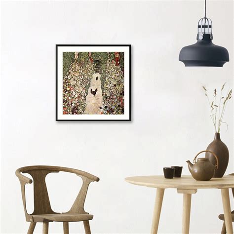 Matt Black Framed Art On Gustav Klimt Garden Path With Etsy