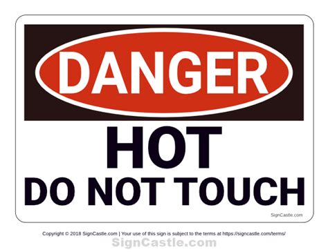 Printable Hot Do Not Touch Danger Sign Artofit