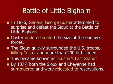 The Battle Of Little Bighorn Facts