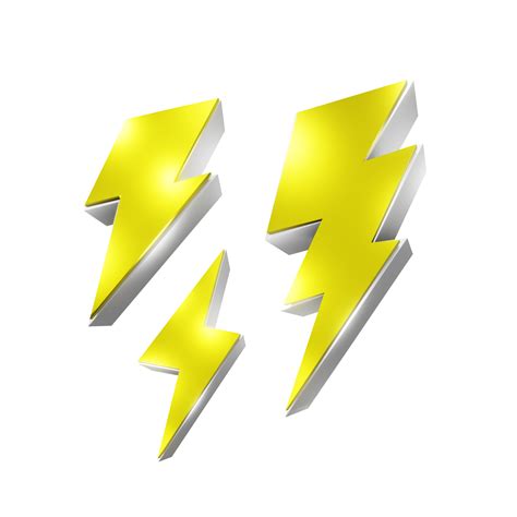 3d rendering electric lightning flash icon glowing yellow perspective view 20920745 PNG