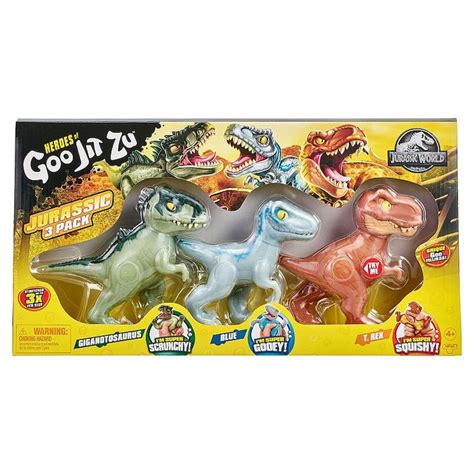 Heroes Of Goo Jit Zu Jurassic World 3 Pack Giganotosaurus Blue T