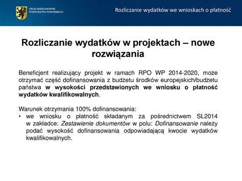 Rozliczanie wydatków we wnioskach o płatność ppt pobierz