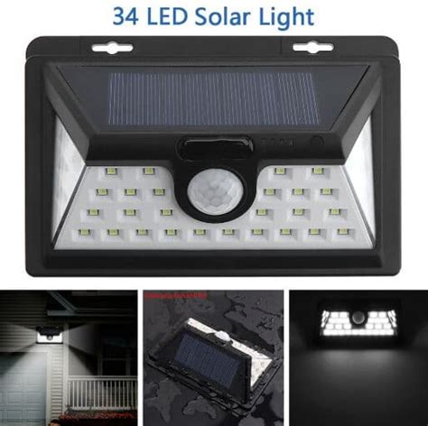 Led Degree Wide Angle Light Mode Pir Sensor Solar Garden Wall