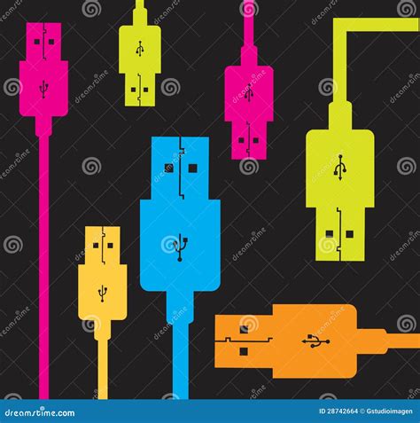 USB colors stock illustration. Illustration of plug, green - 28742664