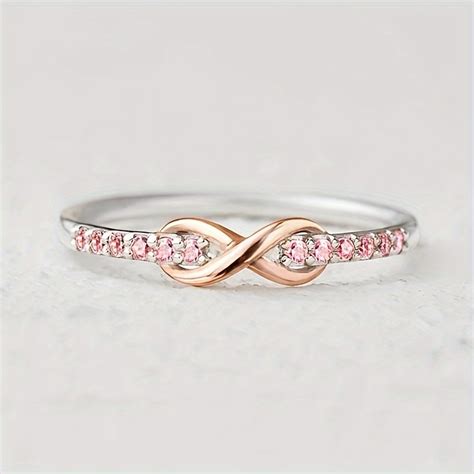 Dainty Promise Ring Infinity Design Paved Zircon Multi Temu United