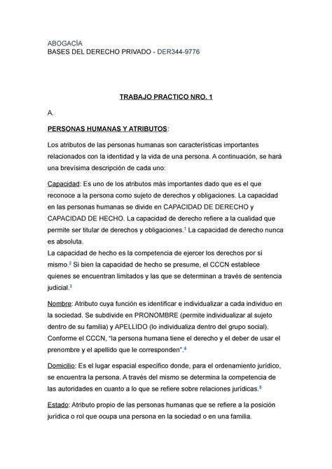 Bases Del Derecho Privado Tp Abogac A Bases Del Derecho Privado