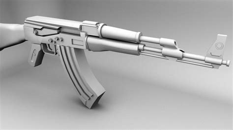 Ak Gun Free D Model Ma Mb Cgtrader