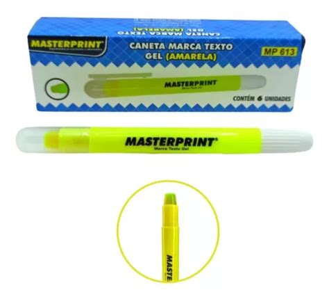 Marcador Resaltador Masterprint Mp De Punta Gel Amarillo X Unidad X