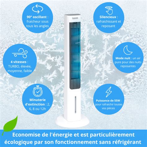 ARTIC AIR POWER TOWER Climatiseur Mobile 3 Niveaux