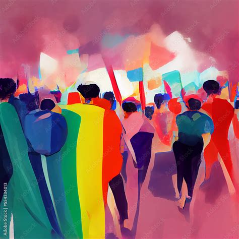 Lgbtq People Pride March Parade Protest Dancing Rainbow Colours Trans Joyful Generative Ai Tools